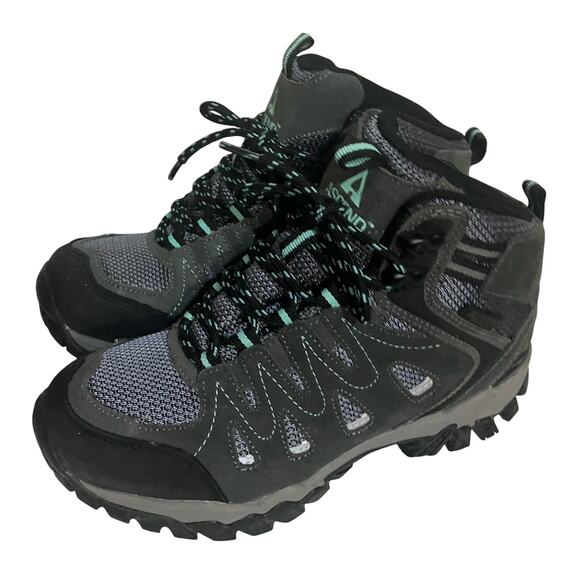 Ascend Traverse-W Women's 7 Hiking Boots Leather Upper VGUC Mint Green Gray - Picture 5 of 12